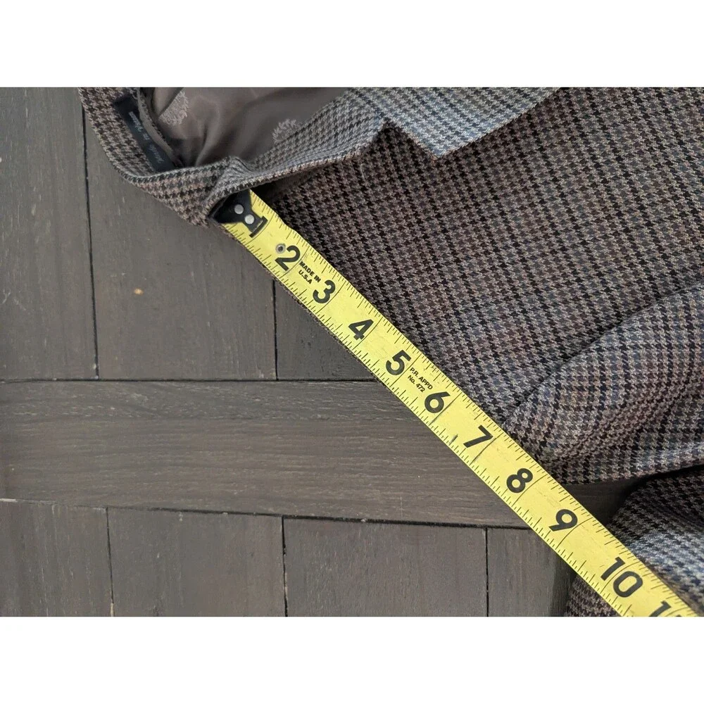 Ralph Lauren Black Label Houndstooth Brown ‎ Blazer Jacket Sport Coat Mens 44L